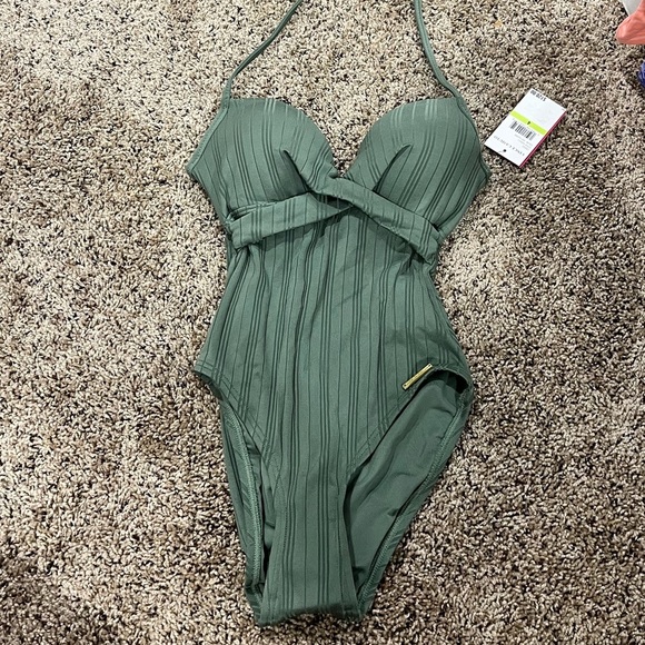 Vince Camuto Molded Cup Wrap Front One Piece Swimsuit - Ripple Effect - Picture 3 of 6